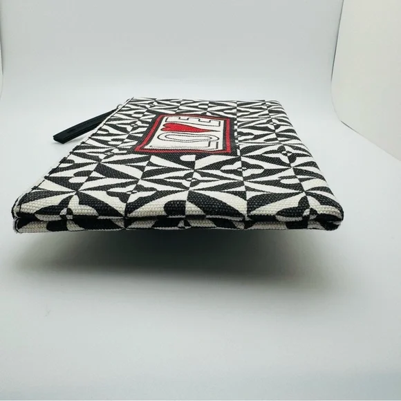 Brighton LOVE Zip Pouch Black White Geometric Canvas 9x5.5 - Picture 11 of 11